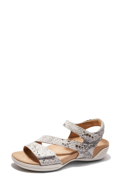 Shop Halsa Footwear Hälsa Denia Ankle Strap Sandal In Beige/ Silver