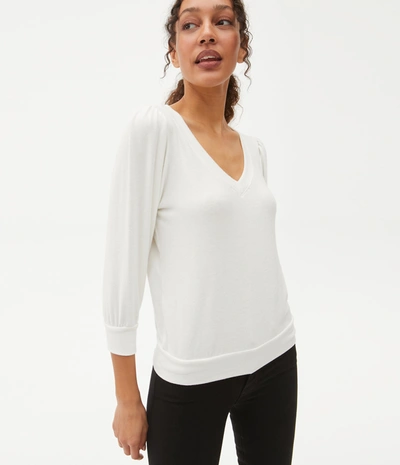 Michael Stars Gabriella V-neck Top In Chalk