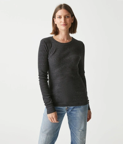 Michael Stars Juliet Thermal Tee In Charcoal