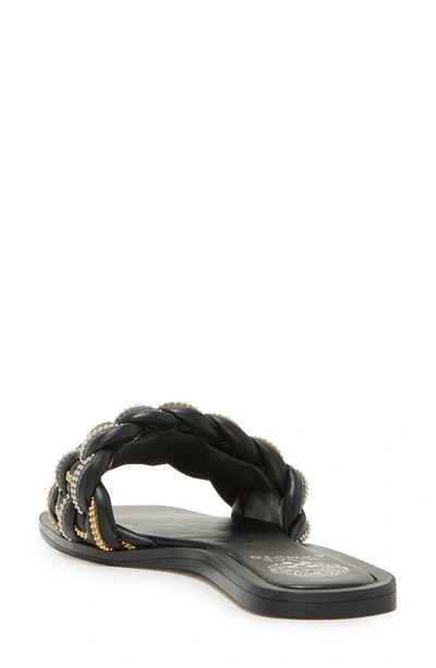 Shop Vince Camuto Belmiya Metallic Beaded Braided Sandal In Black 01