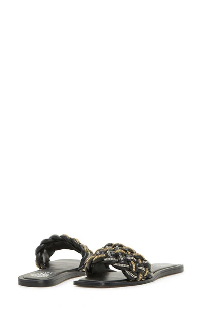 Vince Camuto Belmiya Metallic Beaded Braided Sandal In Black 01