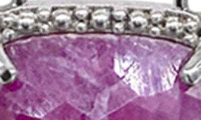 Adornia Fine Sterling Silver Birthstone Halo Pendant Necklace In Silver - Ruby - July