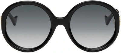 Shop Gucci Gg0797s W 001 Oversized Round Sunglasses In Grey