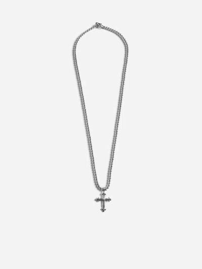 Shop Emanuele Bicocchi Fleury Cross Beaded Silver Necklace