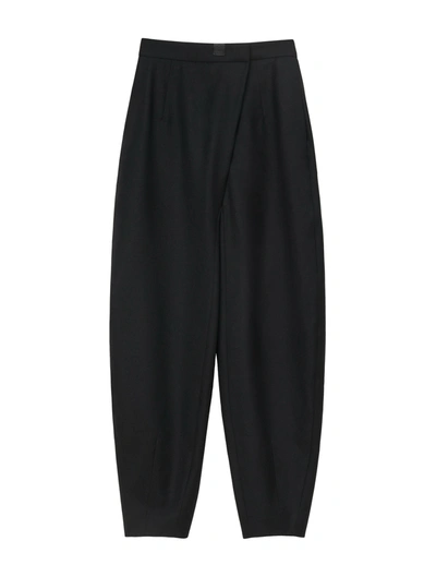 Shop Loewe Balloon Trousers In Wool Twill In Black