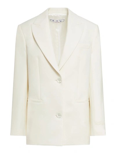 Off-white Wo Blend Tomboy Jacket White A White A In White