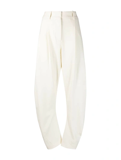 Shop Off-white Curved Leg Trousers In White
