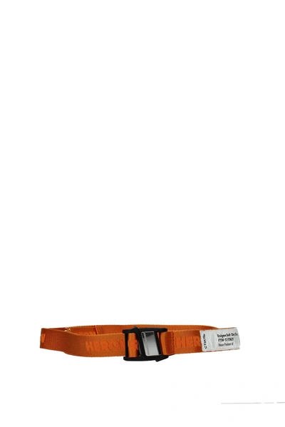 Shop Heron Preston Thin Belts Fabric Orange
