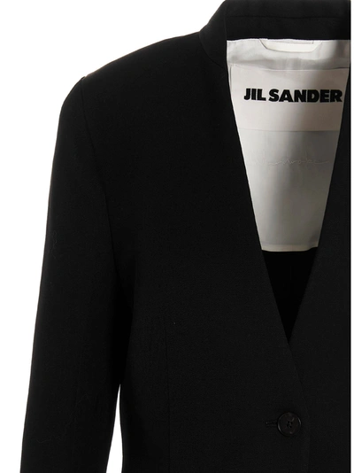 Shop Jil Sander Wool Single Breast Blazer Jacket