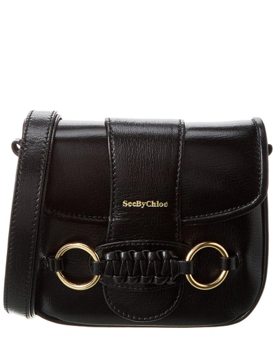 Shop See By Chloé Saddie Leather Shoulder Bag In Black