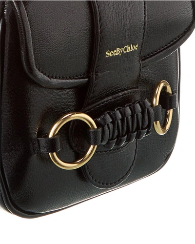 Shop See By Chloé Saddie Leather Shoulder Bag In Black