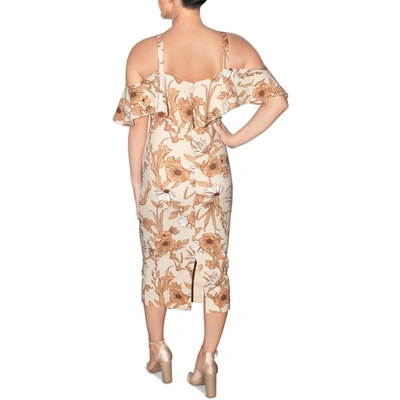 Shop Rachel Rachel Roy Womens Floral Print Midi Sheath Dress In Multi