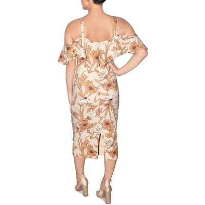 Rachel Rachel Roy Womens Floral Print Midi Sheath Dress In Multi