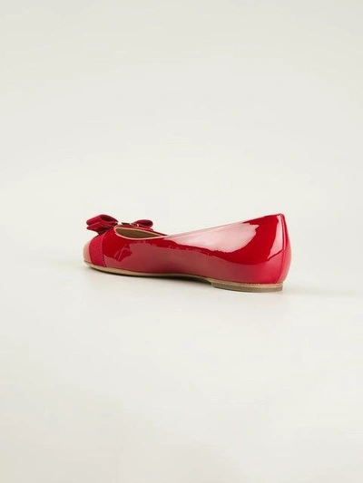 Shop Ferragamo Bow Ballerinas