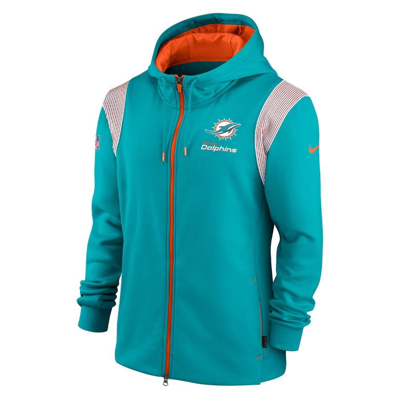 Men's Nike Aqua Miami Dolphins Sideline Team Logo Performance Pullover  Hoodie