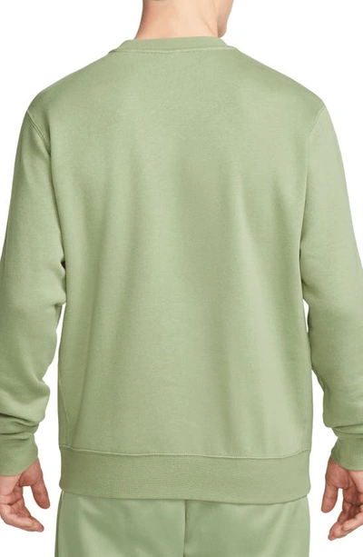 Shop Nike Club Crewneck Sweatshirt In Oil Green/ White