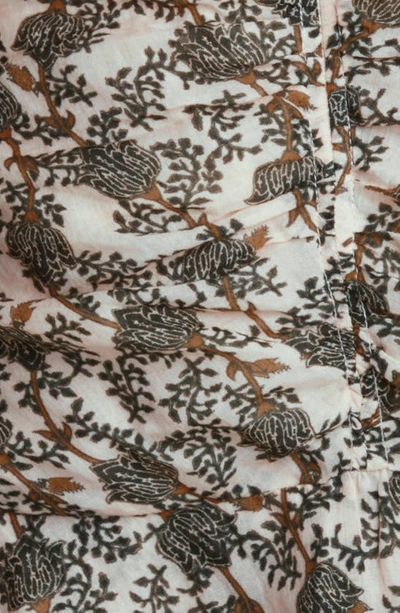 Shop Isabel Marant Étoile Ilanka Floral Print Cotton Halter Dress In Khaki