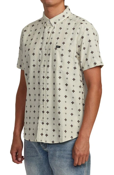 Shop Rvca That'll Do Dobby Short Sleeve Button-down Shirt In Latte