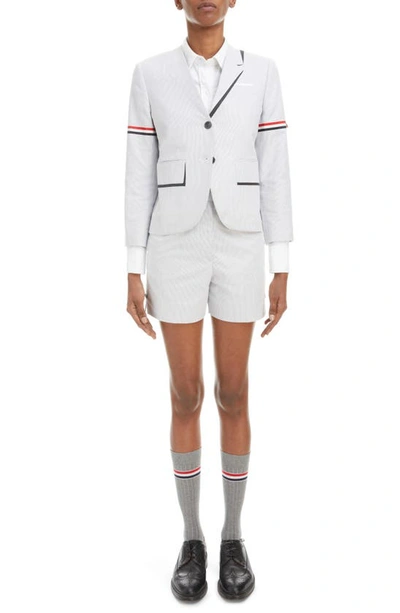 Shop Thom Browne Classic Pincord Back Strap Shorts In Medium Grey