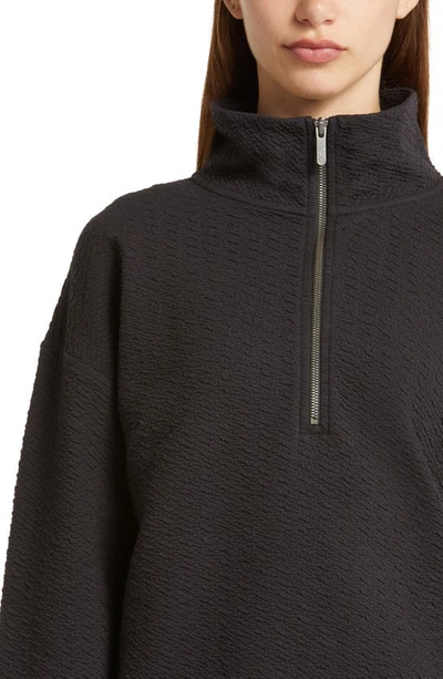 Shop Zella Revive Half Zip Sweatshirt In Black