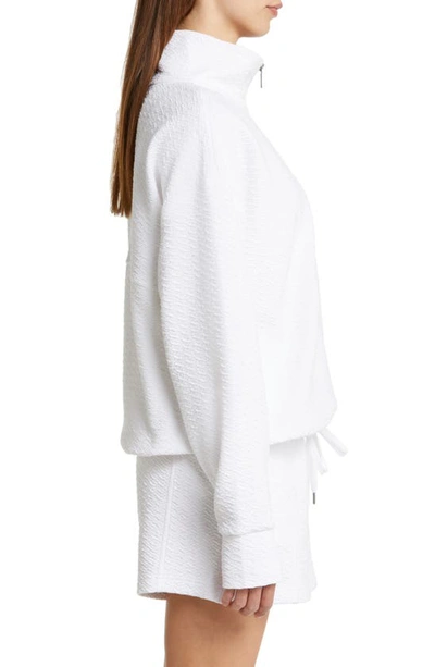Shop Zella Revive Half Zip Sweatshirt In White