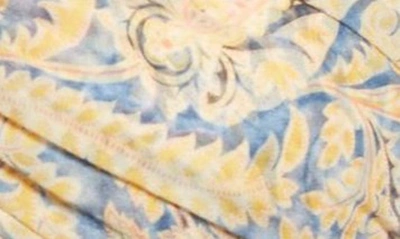 Shop Veronica Beard Arienne Paisley Silk Halter Top In Blue/ Yellow Multi