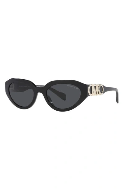 Shop Michael Kors Empire 53mm Oval Sunglasses In Black