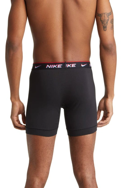 Shop Nike Dri-fit Essential Assorted 3-pack Stretch Cotton Boxer Briefs In Black Multi
