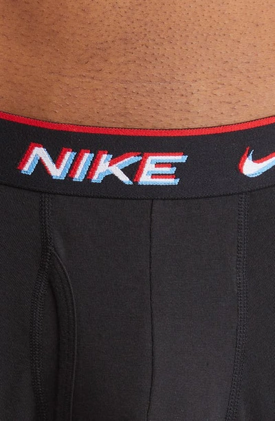 Shop Nike Dri-fit Essential Assorted 3-pack Stretch Cotton Boxer Briefs In Black Multi
