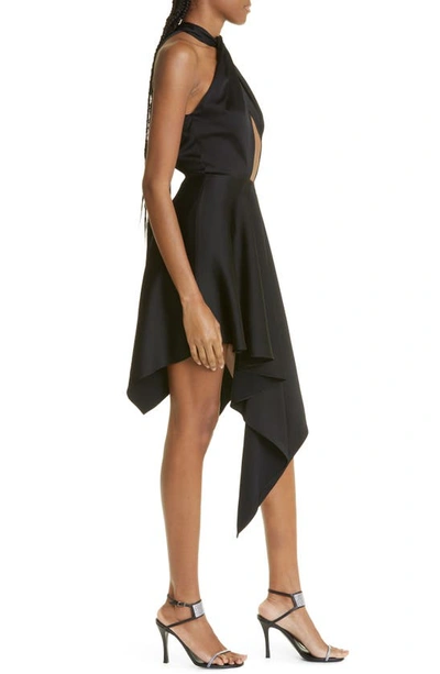 Shop Stella Mccartney Cutout Asymmetric Minidress In 1000 Black