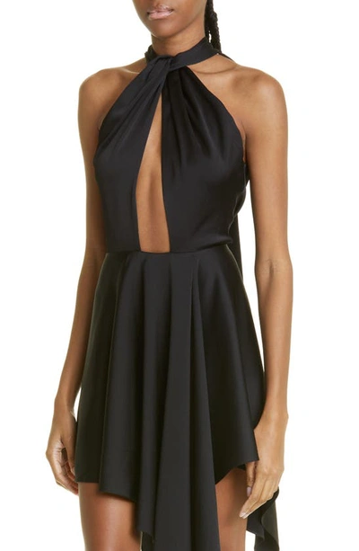 Shop Stella Mccartney Cutout Asymmetric Minidress In 1000 Black