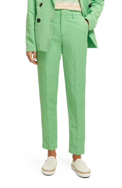 Shop Scotch & Soda Lowry Slim Fit Linen Blend Pants In 5704-bright Parakeet