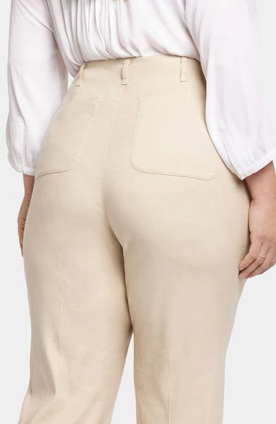 Nydj Marilyn Straight Leg Linen Blend Trousers In Feather