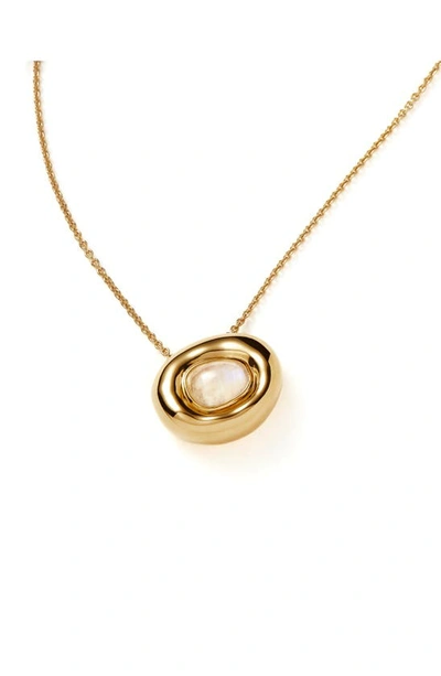 Shop Missoma Doughnut Moonstone Pendant Necklace In Gold