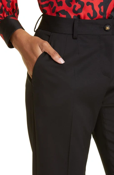 Shop Dolce & Gabbana Turlington Wool Stretch Gabardine Pants In Black
