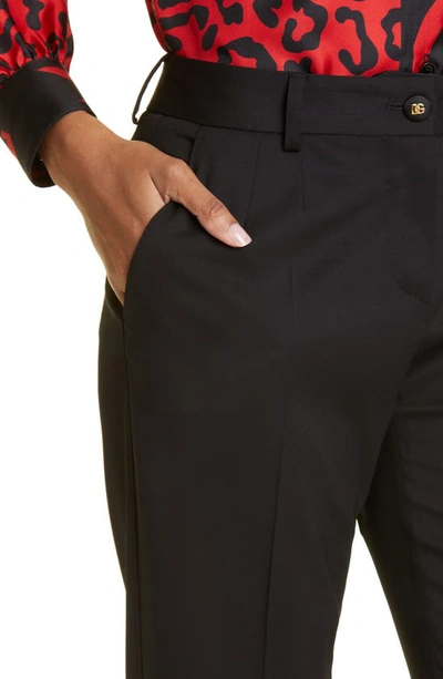 Shop Dolce & Gabbana Dolce&gabbana Turlington Wool Stretch Gabardine Pants In Black