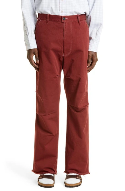 Shop Camiel Fortgens Worker Cotton Pants In Brick Red