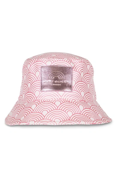 Shop Kurt Geiger London Rainbow Print Bucket Hat In Pale Pink
