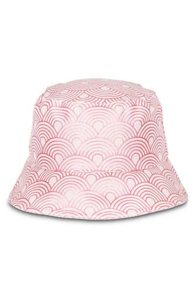 Shop Kurt Geiger Rainbow Print Bucket Hat In Pale Pink