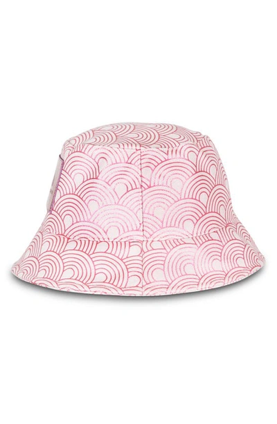 Shop Kurt Geiger Rainbow Print Bucket Hat In Pale Pink