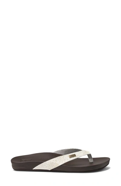 Shop Reef Cushion Bounce Court Flip Flop In Brown Sassy