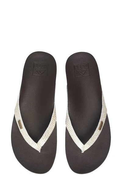 Shop Reef Cushion Bounce Court Flip Flop In Brown Sassy