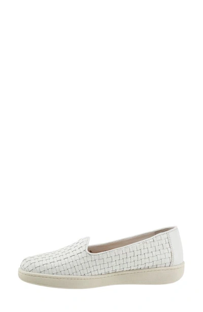 Shop Trotters Adelina Woven Slip-on Shoe In White