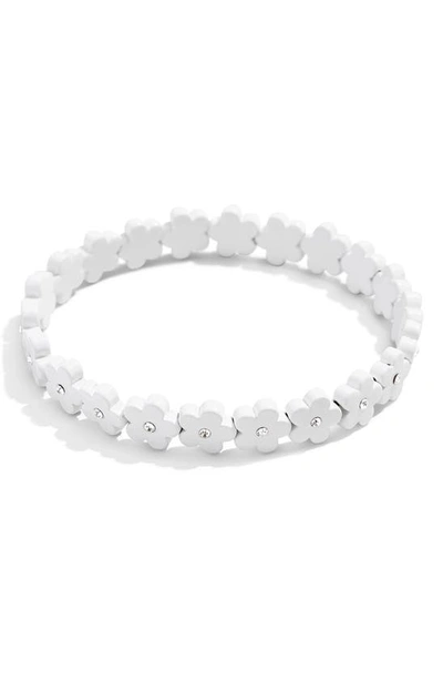 Shop Baublebar Daisy Floral Stretch Bracelet In White