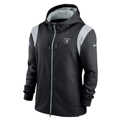 Las Vegas Raiders Nike Performance Sideline Lockup Full-Zip Hoodie - Silver