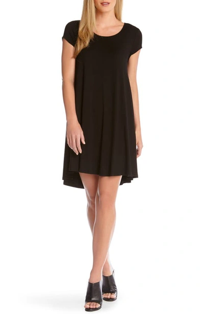 Shop Karen Kane 'maggie' Cap Sleeve Trapeze Dress In Black