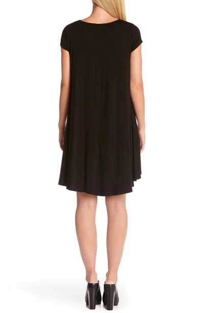 Shop Karen Kane 'maggie' Cap Sleeve Trapeze Dress In Black
