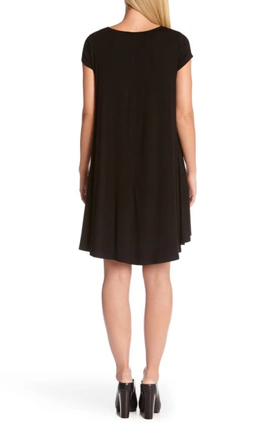 Karen Kane 'maggie' Cap Sleeve Trapeze Dress In Black