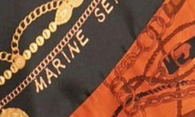 Shop Marine Serre Ornament Jewelry Print Patchwork Silk Slipdress In Ornament Jewelry Black