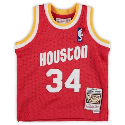 Shop Mitchell & Ness Infant  Hakeem Olajuwon Red Houston Rockets 1993/94 Hardwood Classics Retired Player